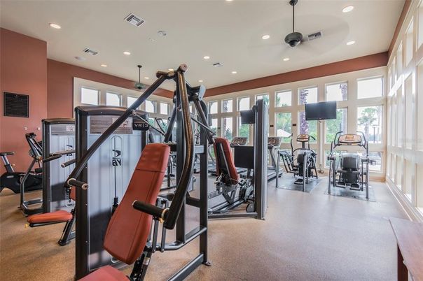 Fitness Equipment, Gym, Interior, Recessed Lighting