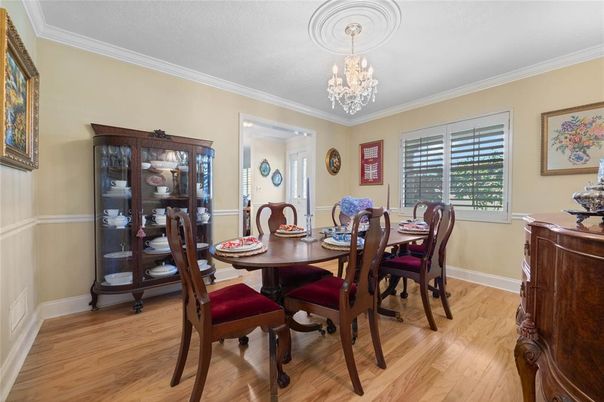 Chandelier, Dining room, Interior, Wood Texture Flooring