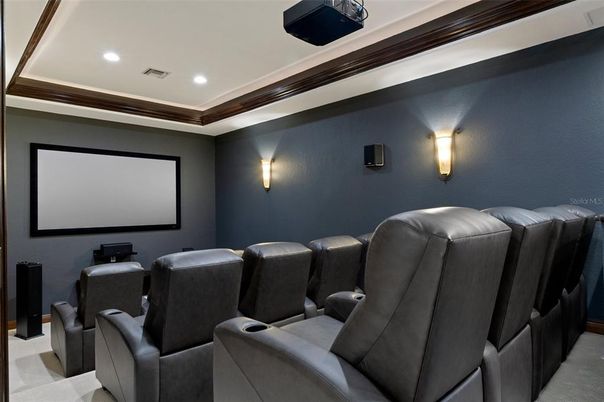 Home Theatre Room, Interior, Projection Screen, Recessed Lighting, Theatre Room