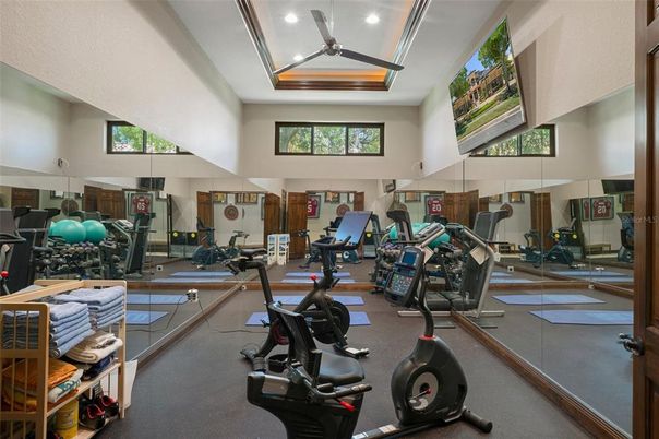 Fitness Equipment, Gym, Interior, Recessed Lighting