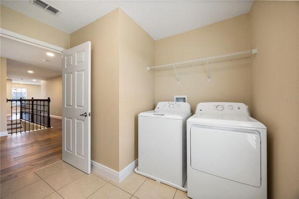 Interior, Recessed Lighting, Utility Closets, Washer, Wood Texture Flooring