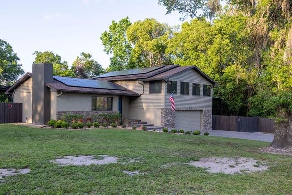 Attached, Backyard, Exterior, Facade, Solar Panels, Split Level