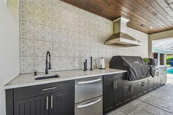 Interior, Kitchen, Recessed Lighting, Stainless Steel Appliances, Wooden Ceilings