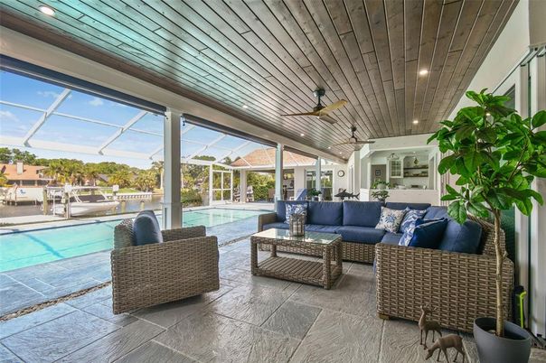 Glass Ceilings, Interior, Living room, Pool, Recessed Lighting, Sun Room