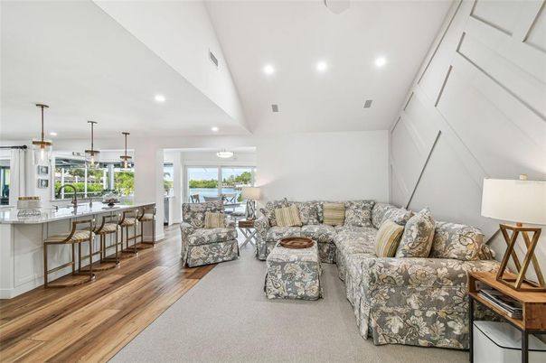 Dining room, Interior, Kitchen, Living room, Pendant Lights, Recessed Lighting, Wood Texture Flooring