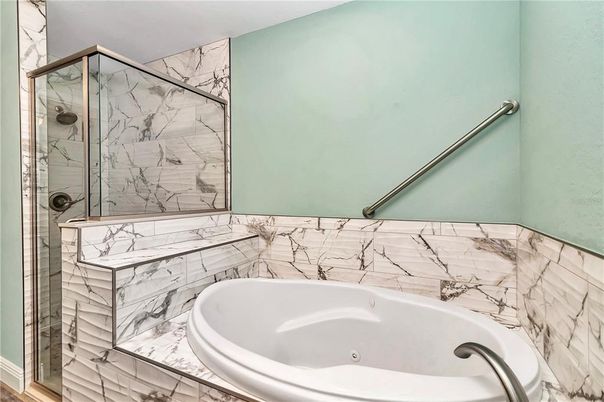 Bathroom, Glass Shower, Interior, Marble Walls