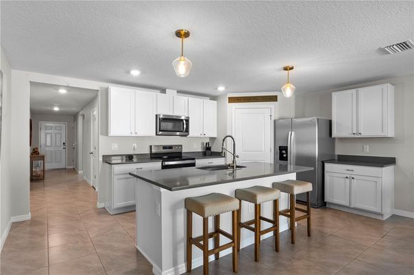 Interior, Kitchen, Pendant Lights, Recessed Lighting, Stainless Steel Appliances