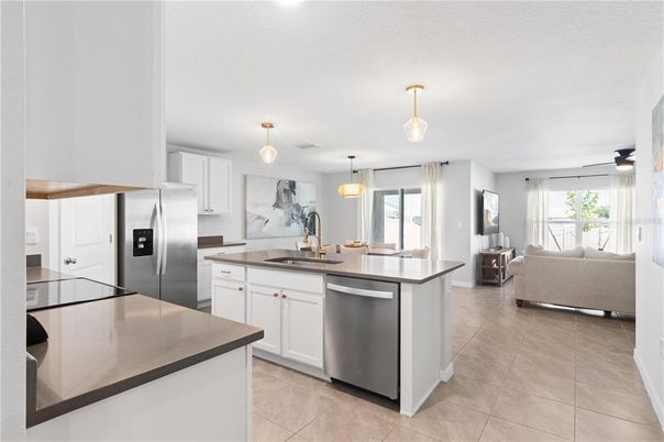 Interior, Kitchen, Living room, Pendant Lights, Stainless Steel Appliances