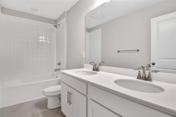 Bathroom, Dual Sink Vanities, Interior, Wood Texture Flooring