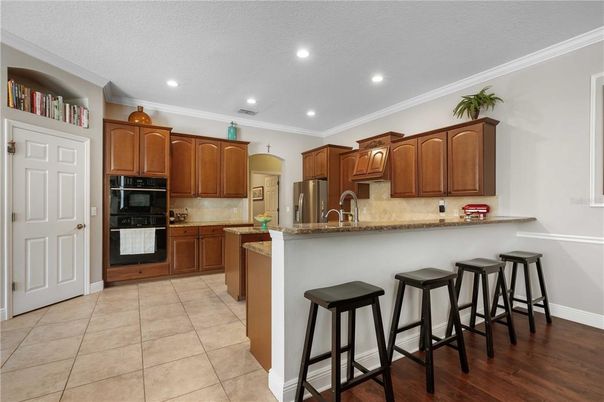 Interior, Kitchen, Recessed Lighting, Wood Texture Flooring