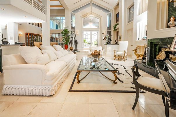 Fireplace, Interior, Living room, Pendant Lights, Recessed Lighting