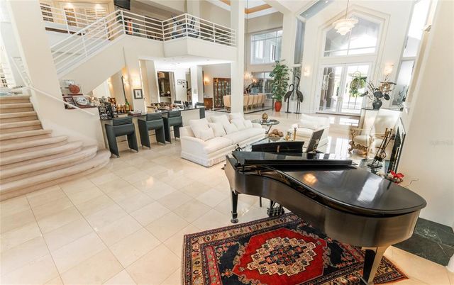 Interior, Living room, Pendant Lights, Piano