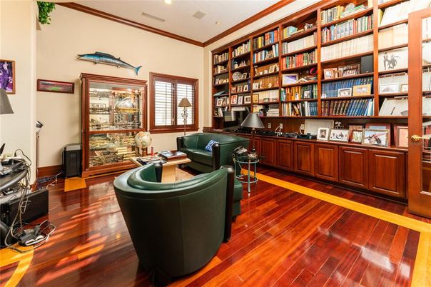Home Office, Interior, Recessed Lighting, Wood Texture Flooring