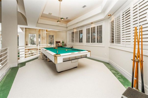 Billiard Table, Game Room, Interior, Pendant Lights