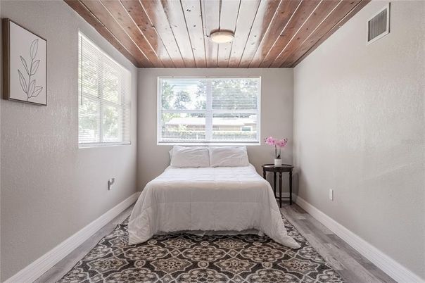 Bedroom, Interior, Wooden Ceilings, Wood Texture Flooring