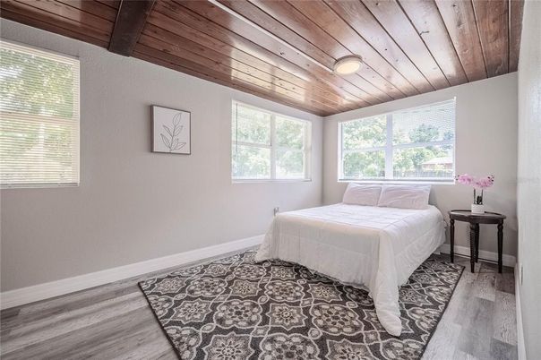 Bedroom, Interior, Wooden Beams, Wooden Ceilings, Wood Texture Flooring