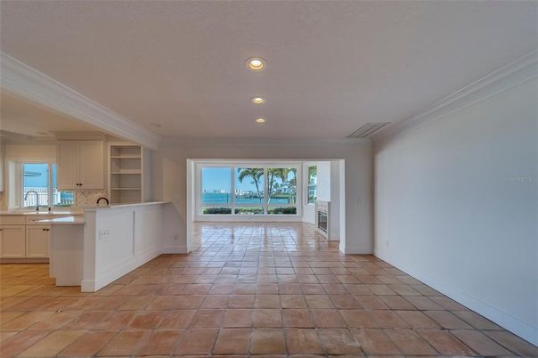 Empty room, Interior, Kitchen, Recessed Lighting