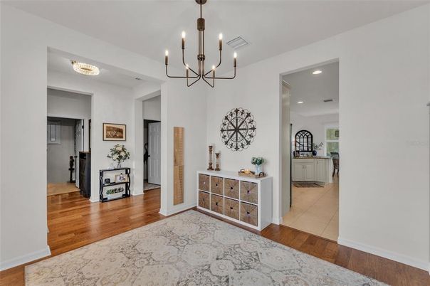 Chandelier, Interior, Recessed Lighting, Wood Texture Flooring