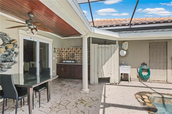 Dining room, Fireplace, Glass Ceilings, Interior, Sun Room