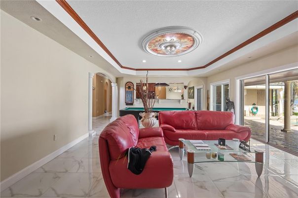 Billiard Table, Interior, Living room, Marble, Pendant Lights, Recessed Lighting