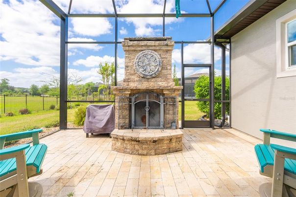 Fireplace, Glass Ceilings, Interior, Sun Room
