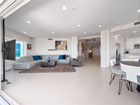 Dining room, Interior, Kitchen, Living room, Recessed Lighting, Stainless Steel Appliances
