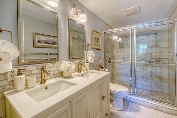 Bathroom, Dual Sink Vanities, Glass Shower, Interior