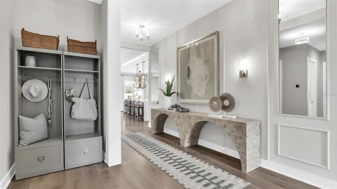Chandelier, Dining room, Interior, Pendant Lights, Wood Texture Flooring