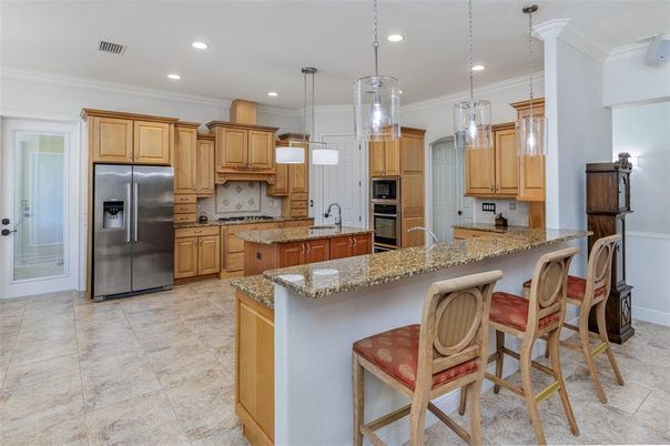 Interior, Kitchen, Pendant Lights, Recessed Lighting, Stainless Steel Appliances