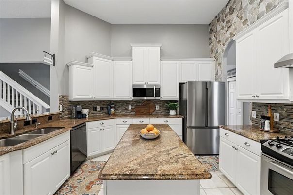 Interior, Kitchen, Stainless Steel Appliances, Stone Walls