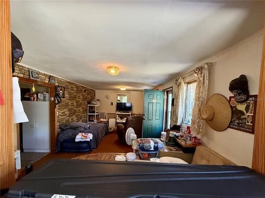 Interior, Living room, Stone Walls, Wood Texture Flooring