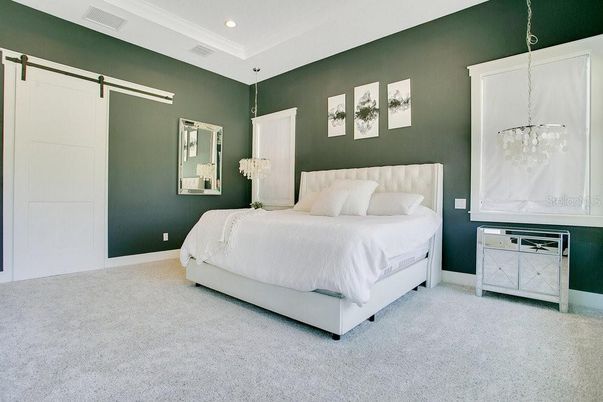 Bedroom, Interior, Pendant Lights, Recessed Lighting