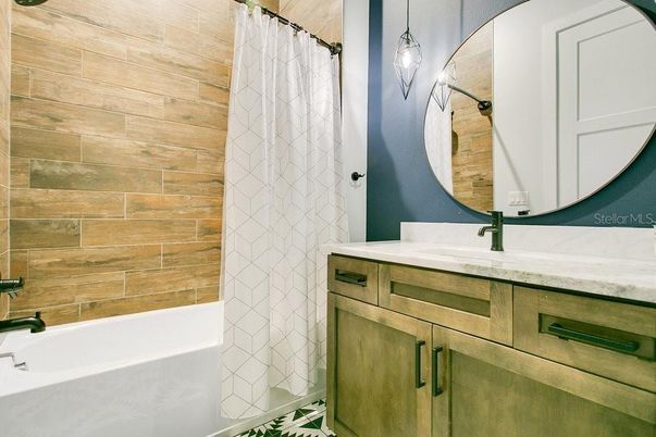 Bathroom, Interior, Pendant Lights, Wooden Walls