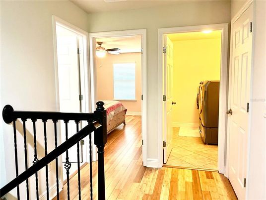 Interior, Washer, Wood Texture Flooring