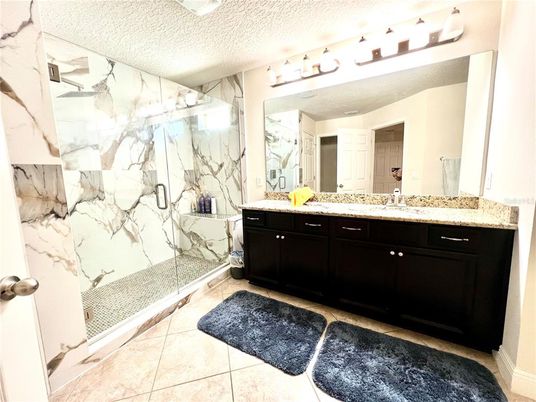 Bathroom, Dual Sink Vanities, Glass Shower, Interior, Marble Walls