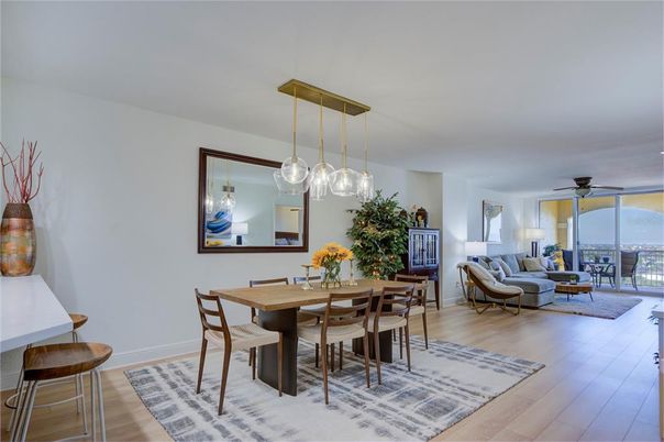 Dining room, Interior, Living room, Pendant Lights, Wood Texture Flooring