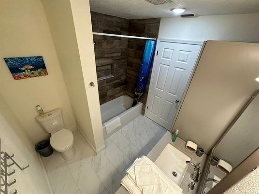 Bathroom, Interior, Marble, Recessed Lighting, Wooden Walls