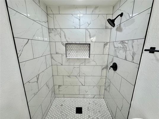 Bathroom, Glass Shower, Interior, Marble Walls