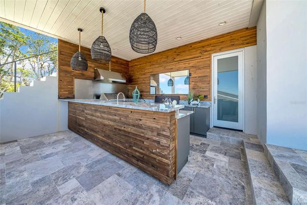 Interior, Kitchen, Pendant Lights, Recessed Lighting, Wooden Walls