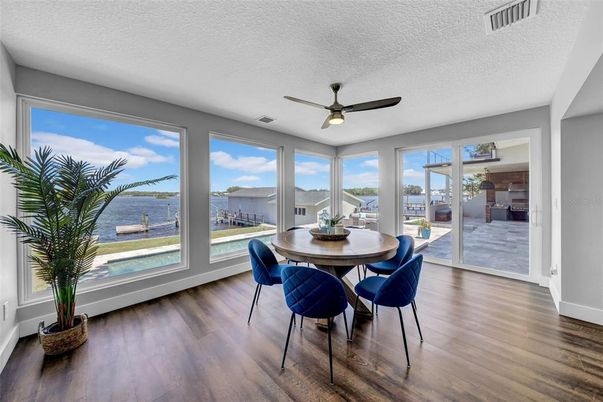 Dining room, Interior, Water, Wood Texture Flooring