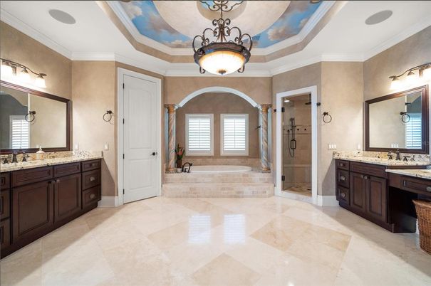 Bathroom, Dual Sink Vanities, Glass Shower, Interior