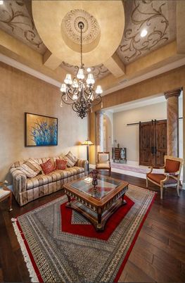 Chandelier, Interior, Living room, Wood Texture Flooring