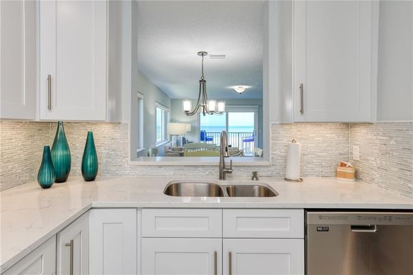 Chandelier, Interior, Kitchen, Stainless Steel Appliances