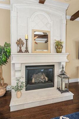Fireplace, Interior, Wooden Beams, Wood Texture Flooring