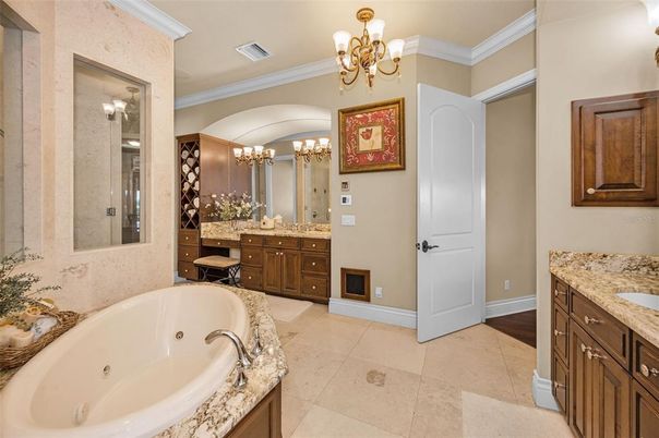 Bathroom, Chandelier, Dual Sink Vanities, Interior