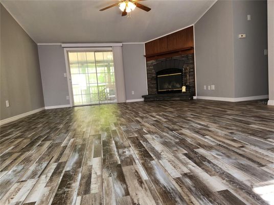 Empty room, Fireplace, Interior, Wood Texture Flooring