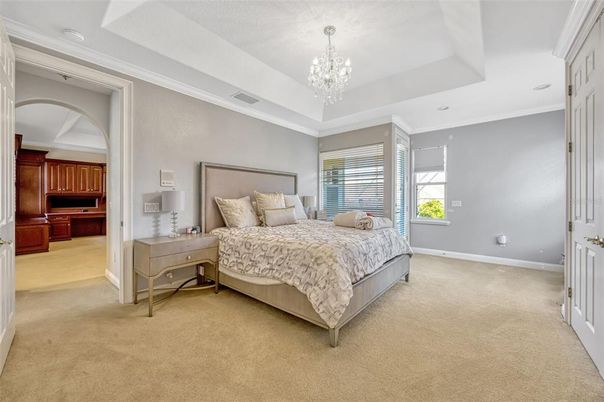 Bedroom, Chandelier, Interior