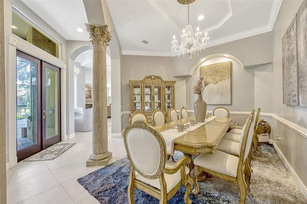 Chandelier, Dining room, Interior, Recessed Lighting