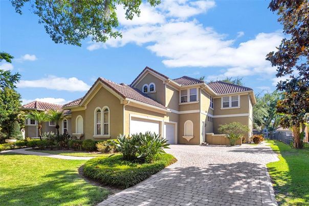 Attached, Backyard, Exterior, Facade, Mediterranean