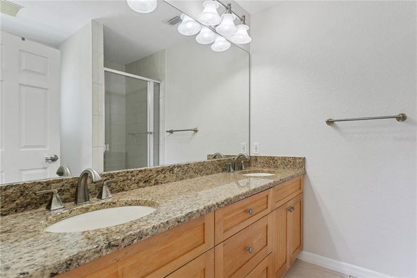 Bathroom, Dual Sink Vanities, Glass Shower, Interior